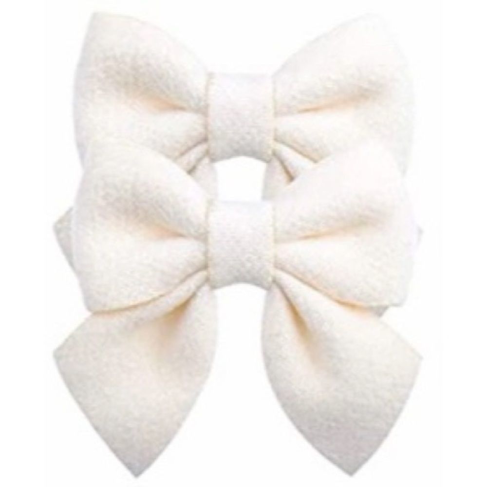 Set of 2 girls hairbows, ivory